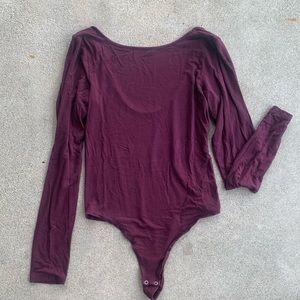 Long sleeve thong bodysuit